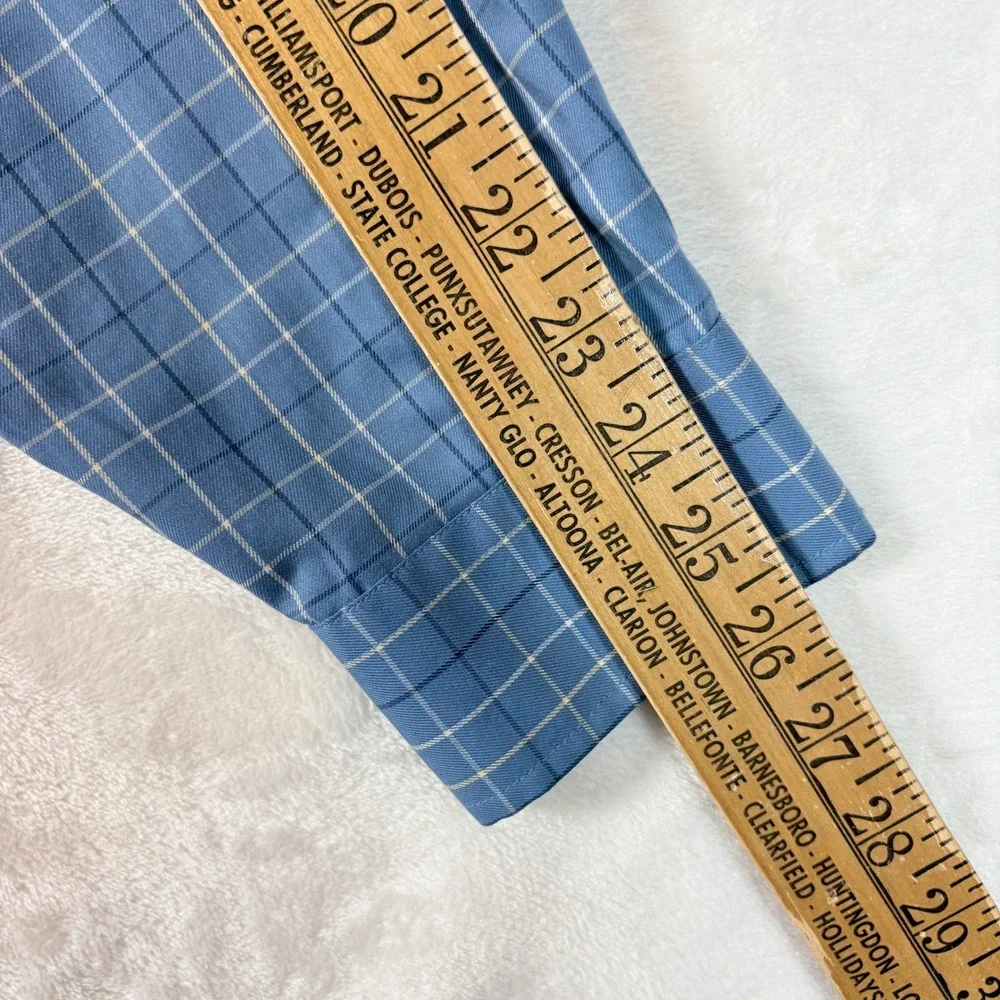 L.L.‎ Bean Button Down Shirt Mens L-Tall Blue Excellent Wrinkle Resistant Grid